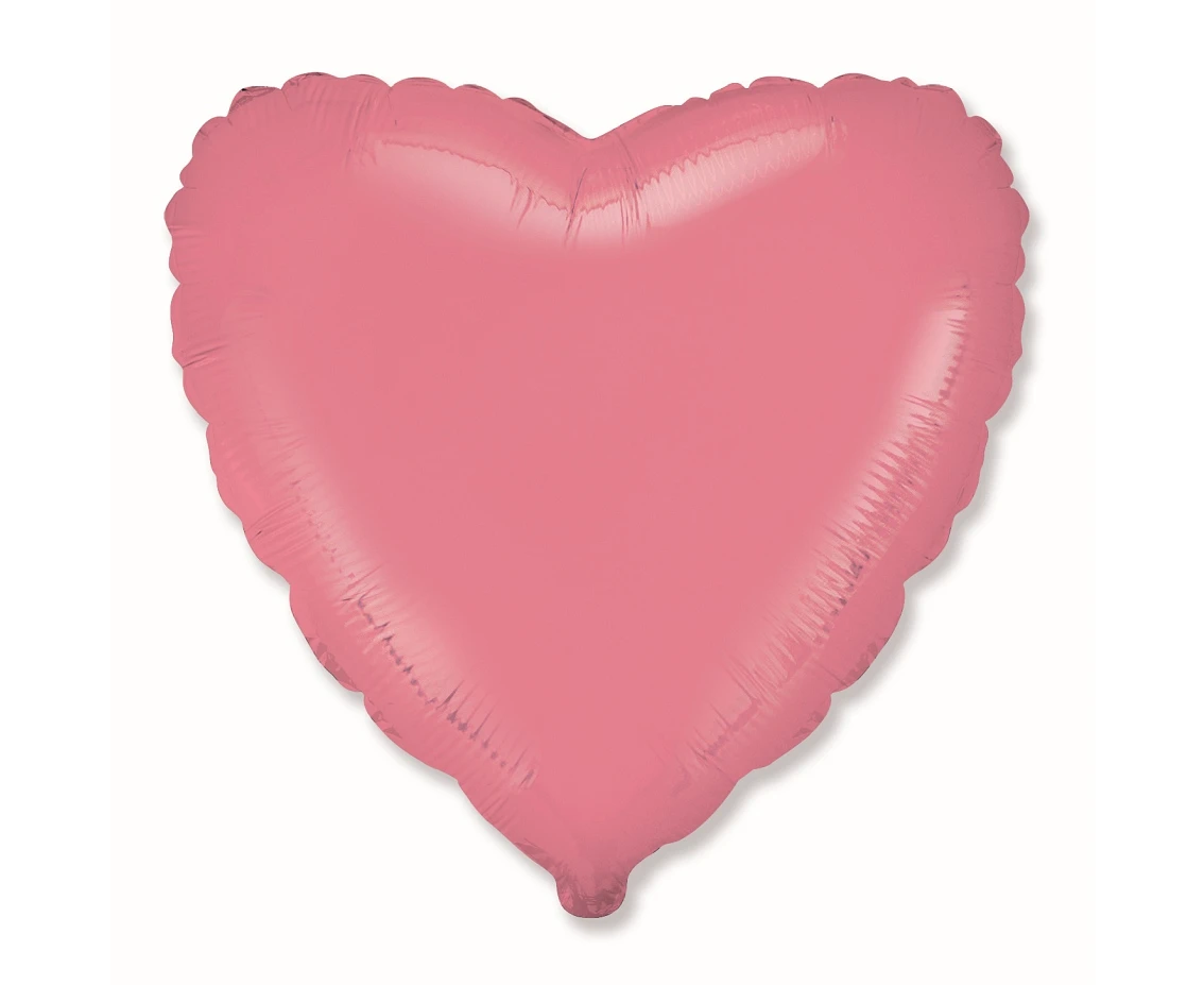 Foil balloon 18" FX - Heart (red pastel),  unpacked (flat)