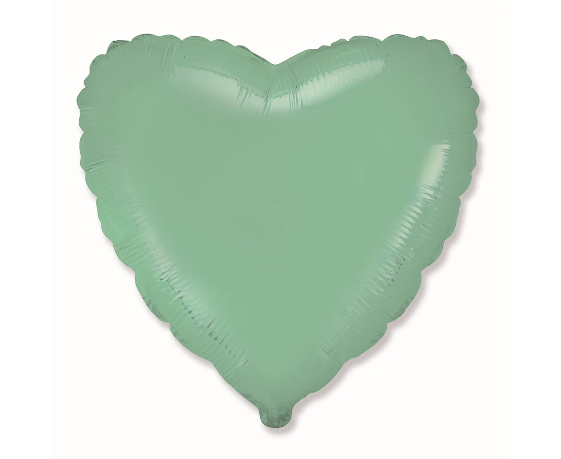 Foil balloon 18" FX - Heart (mint pastel),  unpacked (flat)