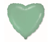Foil balloon 18" FX - Heart (mint pastel),  unpacked (flat)