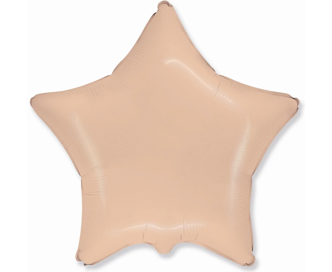 Foil balloon 18" FX - Star (orange pastel),  unpacked (flat)