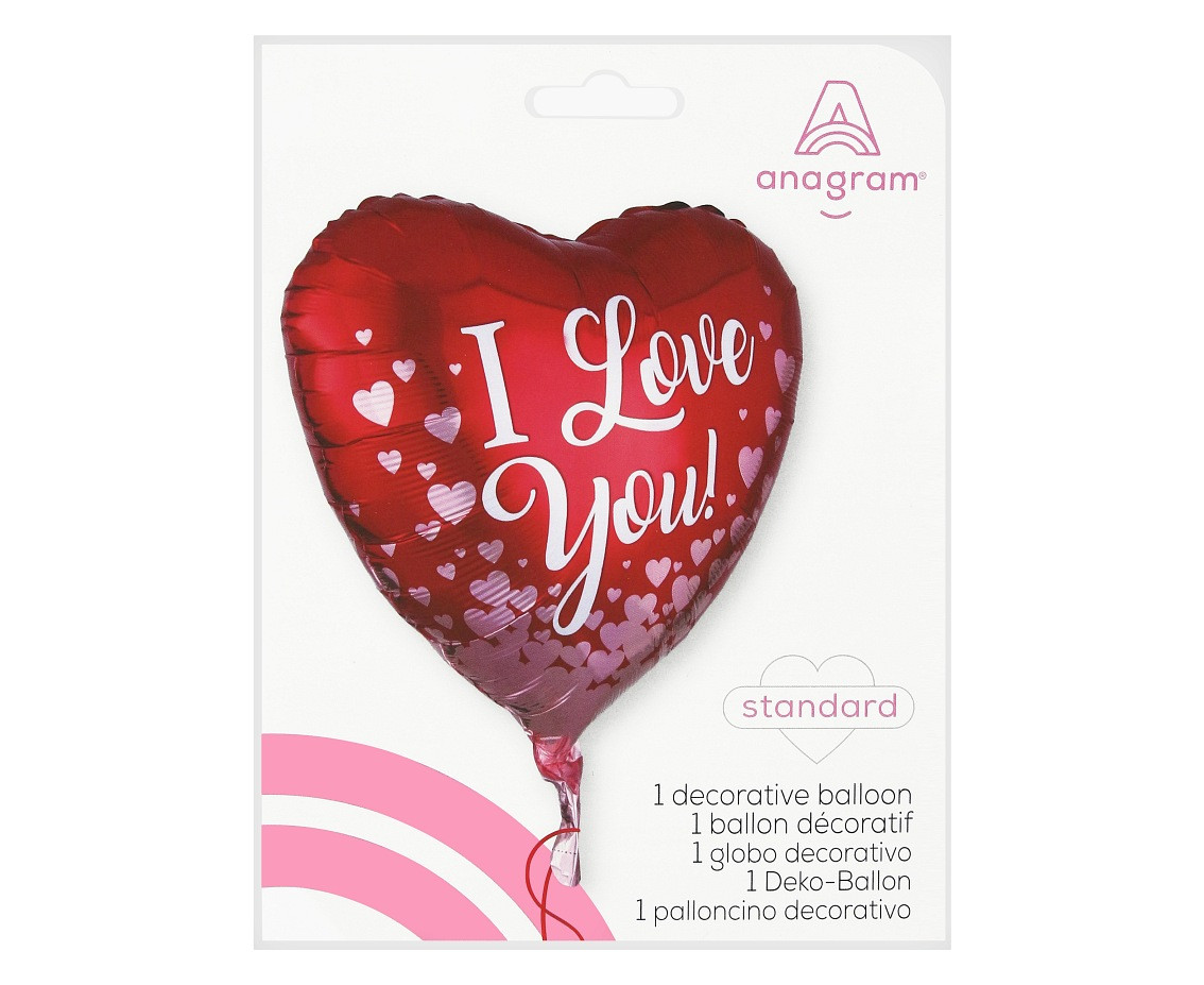 Foil balloon 18" HRT - Rose Gold Hearts, packed EOL