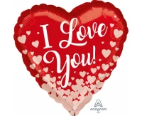 Foil balloon 18" HRT - Rose Gold Hearts, packed EOL