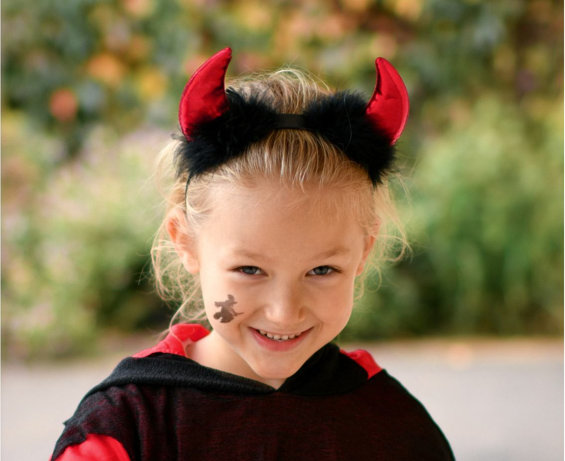 Devil horn headband with fur