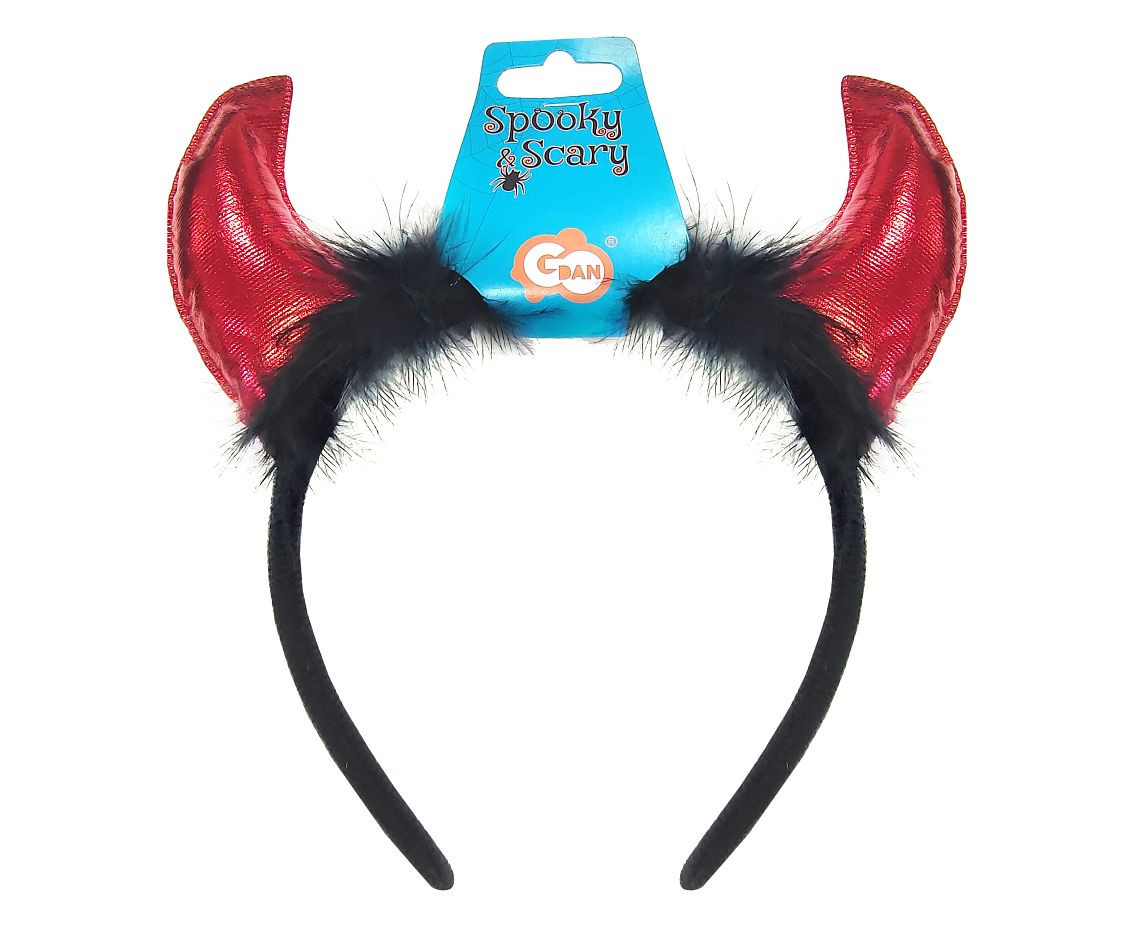 Devil horn headband with fur