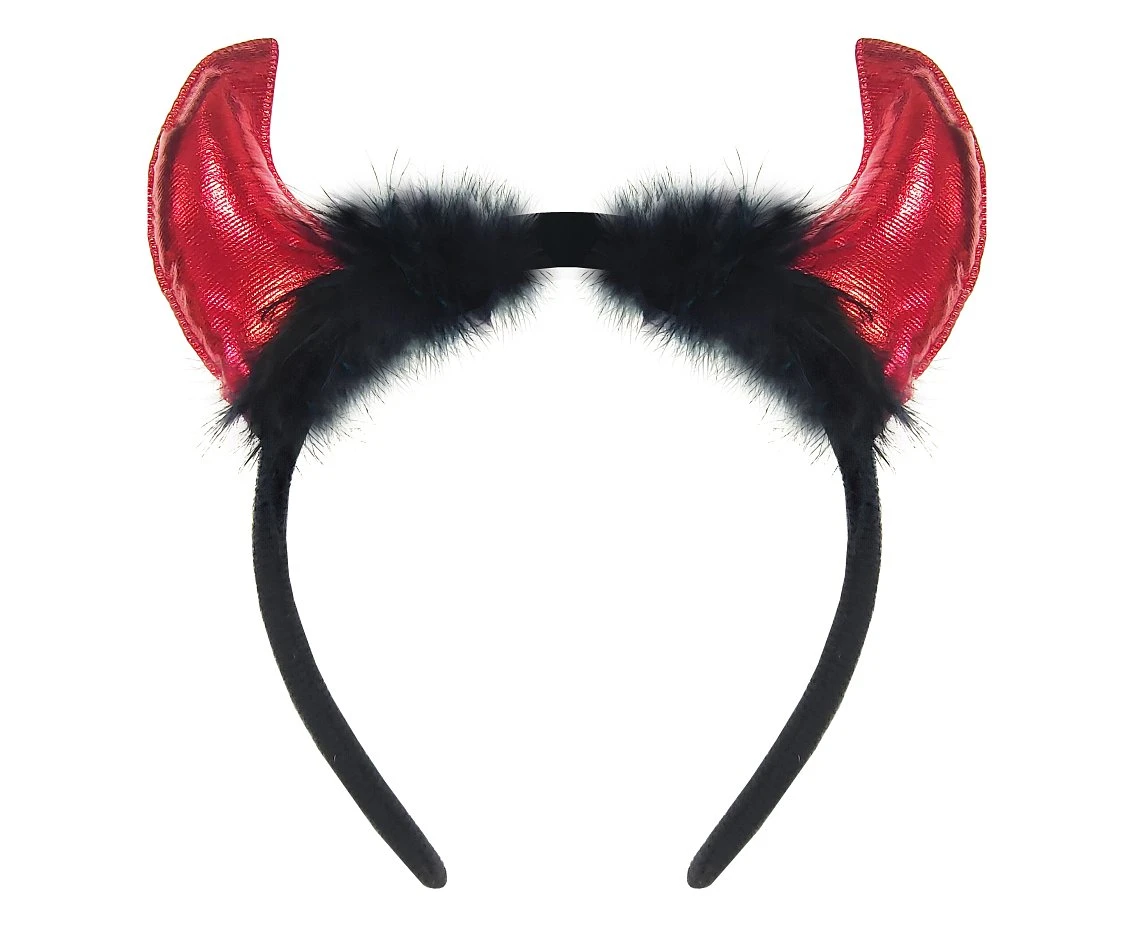 Devil horn headband with fur