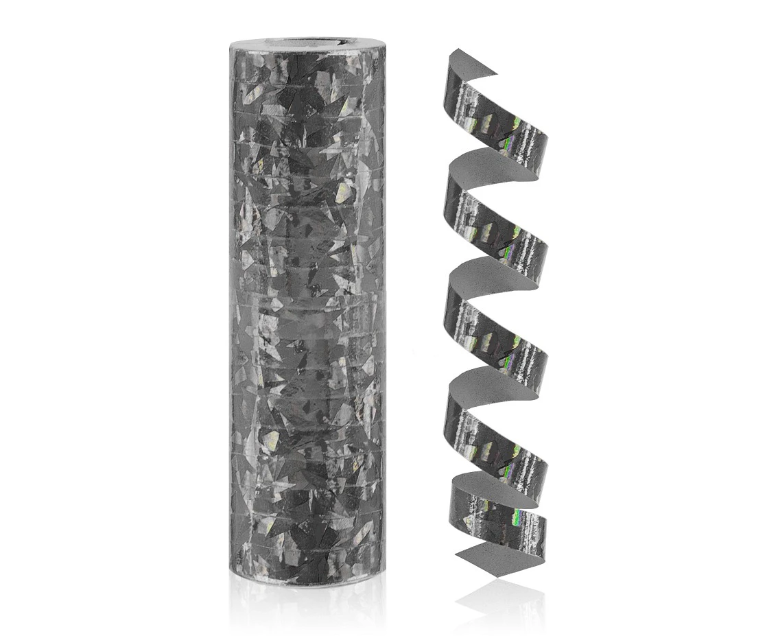 Holographic streamer black - 4 m/ 1 piece