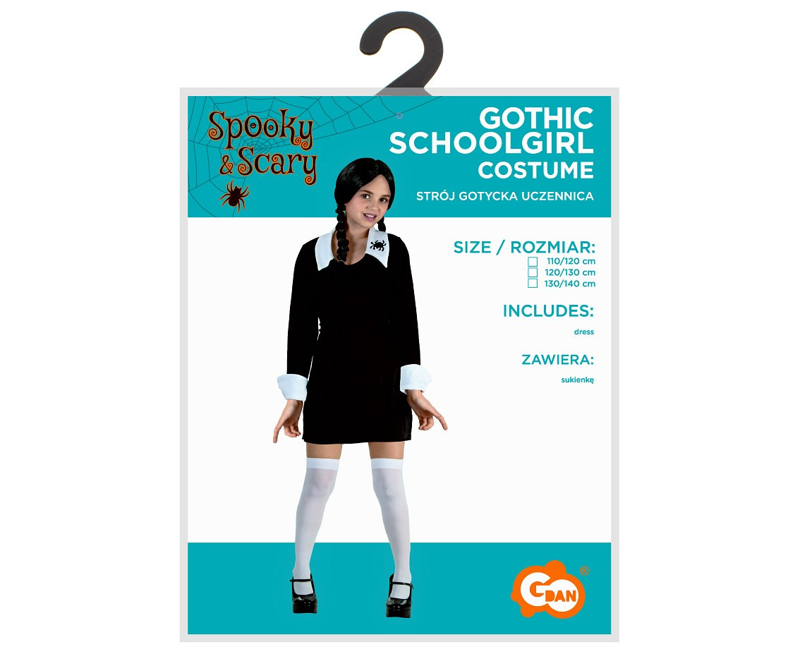 Gothic schoolgirl Costume for children (dress), size 130/140 cm
