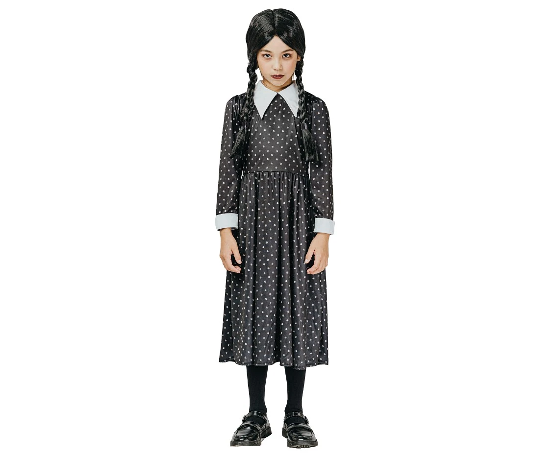 Gothic Schoolgirl costume for kids (polka dot dress), size 120/130 cm