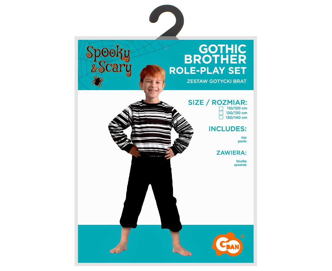 Gothic brother role-play set (top, pants) size 130/140 cm EOL