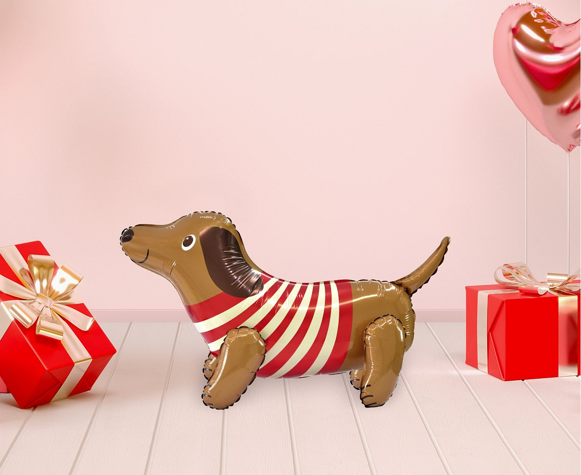 Foil balloon Dachshund 3D, 68x42x32 cm EOL