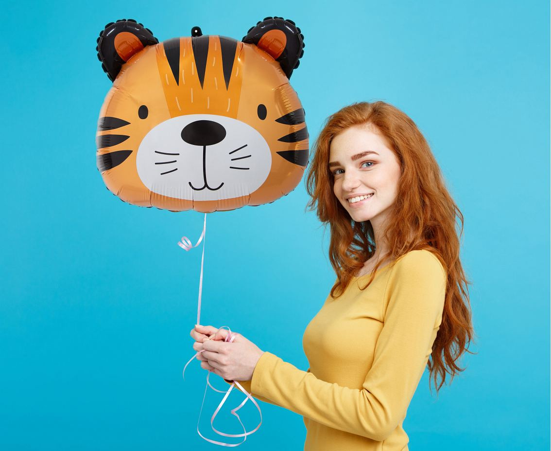 Foil balloon Tiger, 41x36 cm (head)