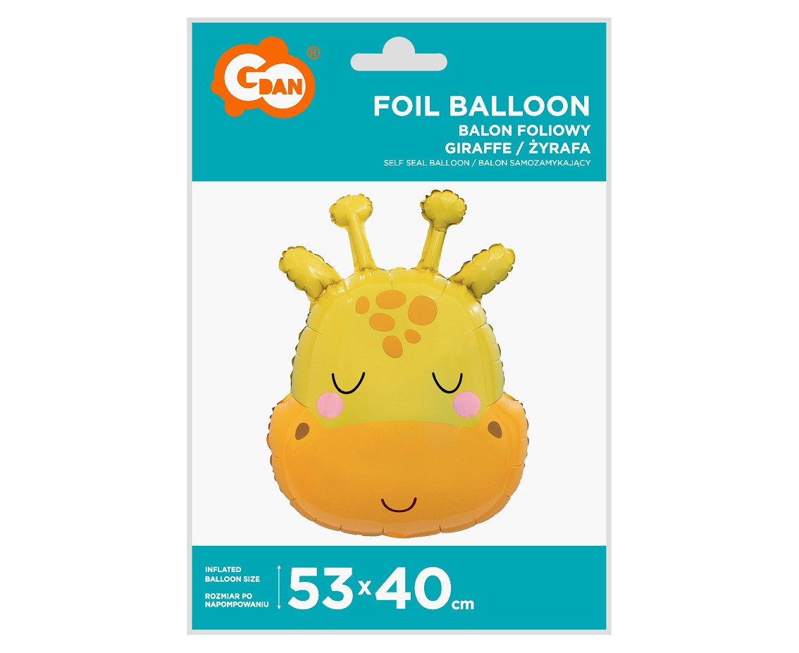 Foil balloon Giraffe, 53x40 cm (head)
