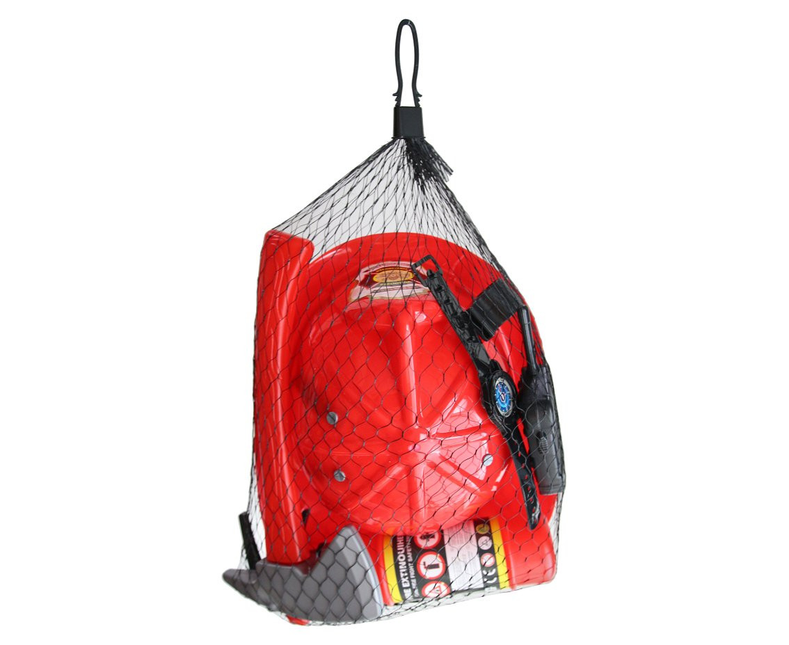 Fireman Set (fire extinguisher, helmet, hatchet, watch, badge, whistle, walkie-talkie)