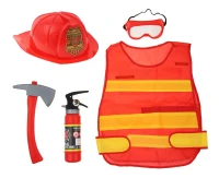 Fireman Set (vest, helmet, fire extinguisher, hatchet, goggles)