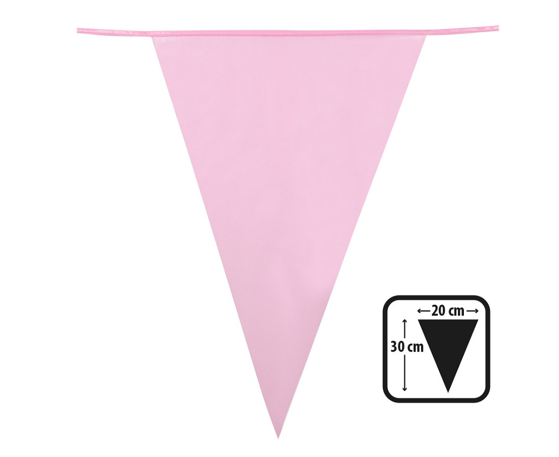 Flag garland, Light Pink, (30x20 cm), 10 m