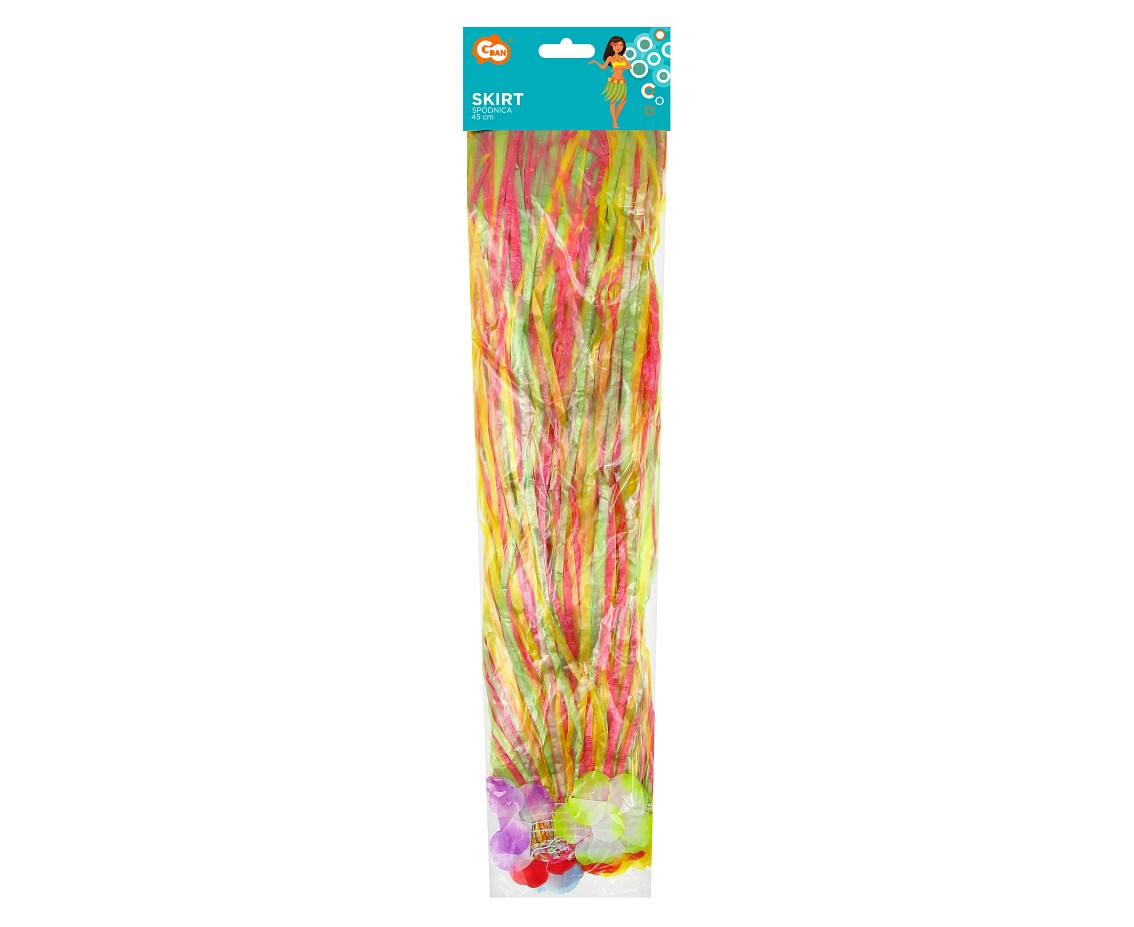 Hawaiian skirt, multicolour, lenght 45 cm EOL