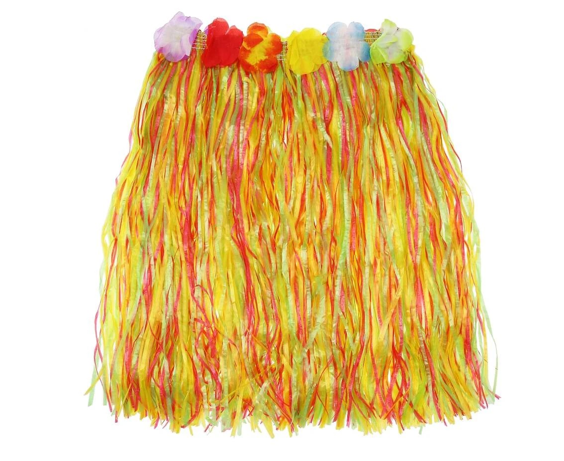 Hawaiian skirt, multicolour, lenght 45 cm EOL