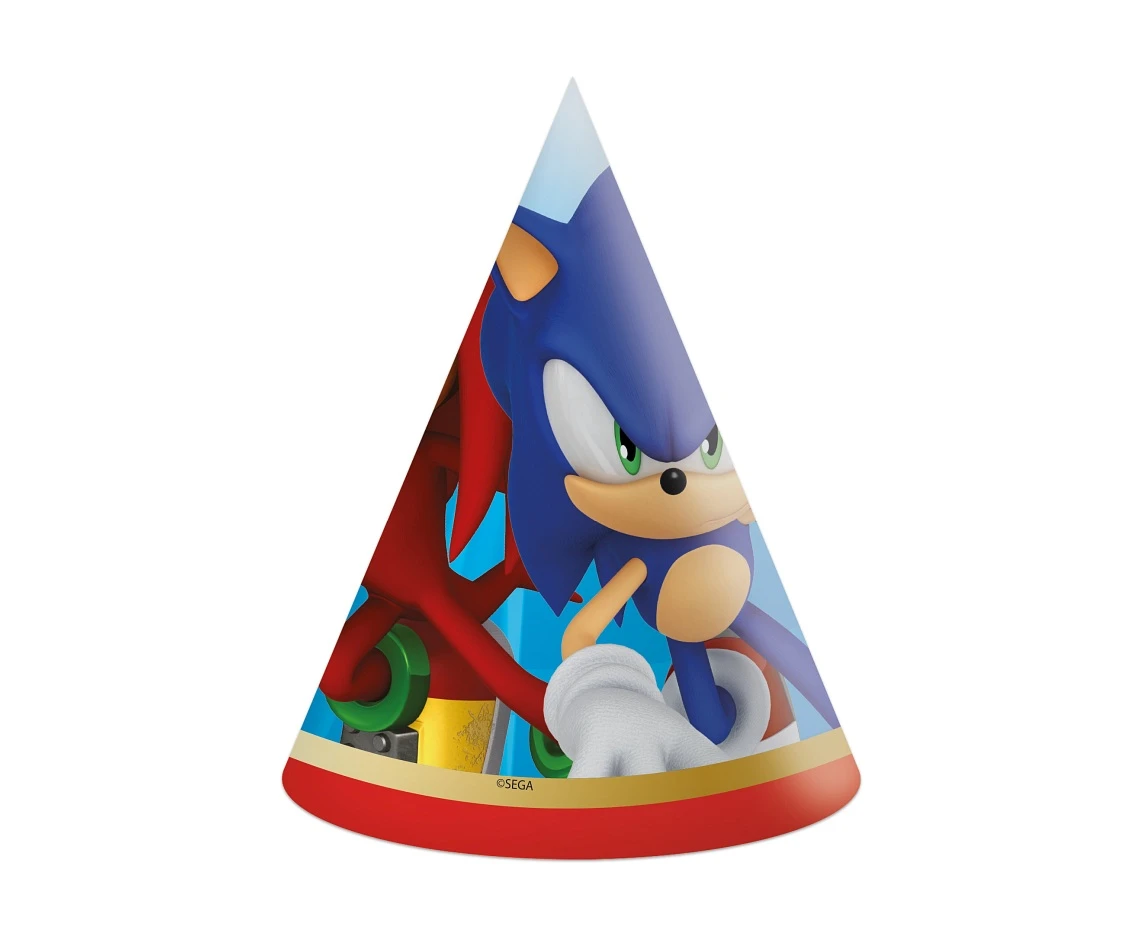 Paper hats Sonic, 6 pcs.