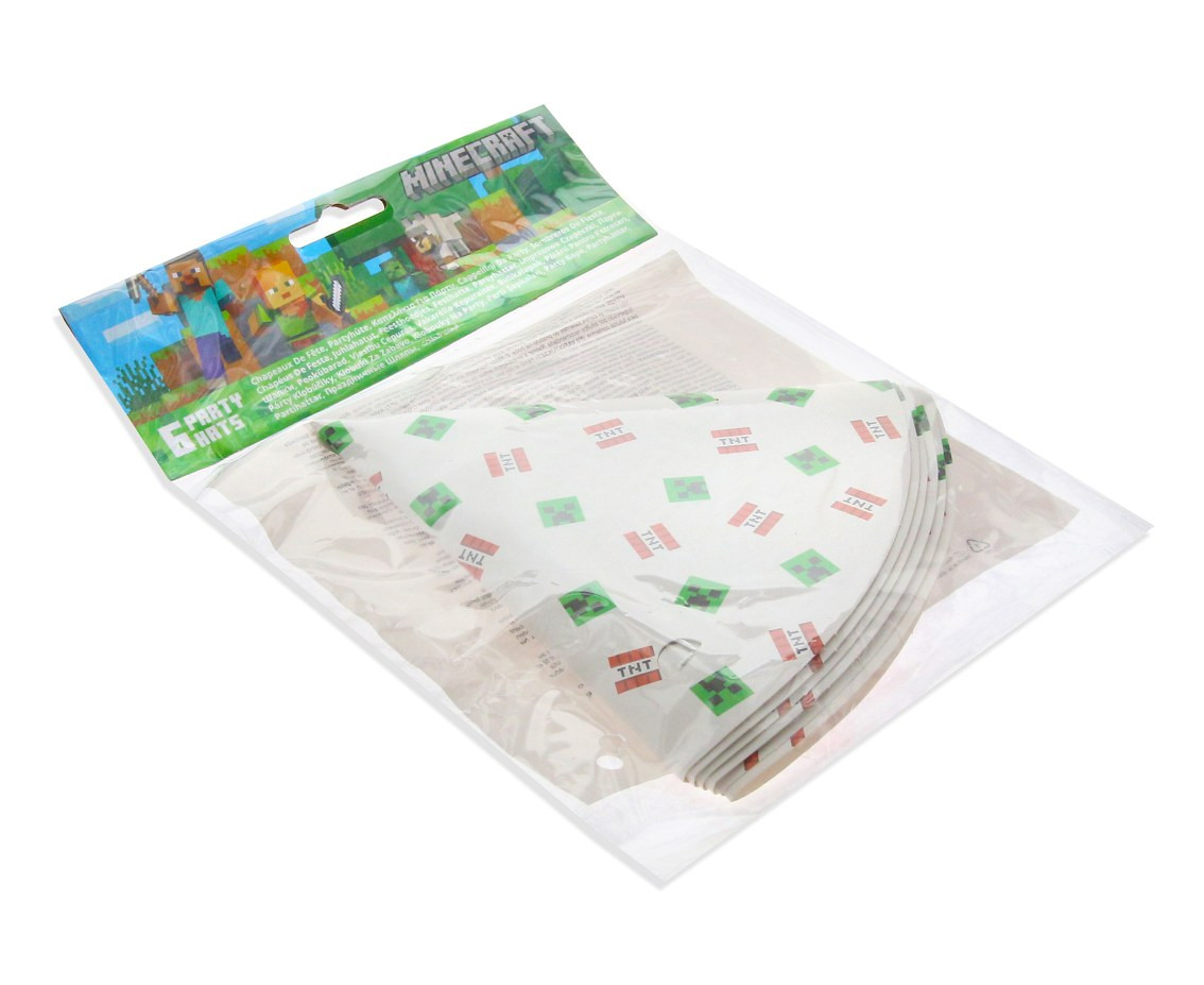 Paper hats Minecraft, 6 pcs.