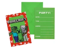 Invitations with envelopes Minecraft, 6 pcs.