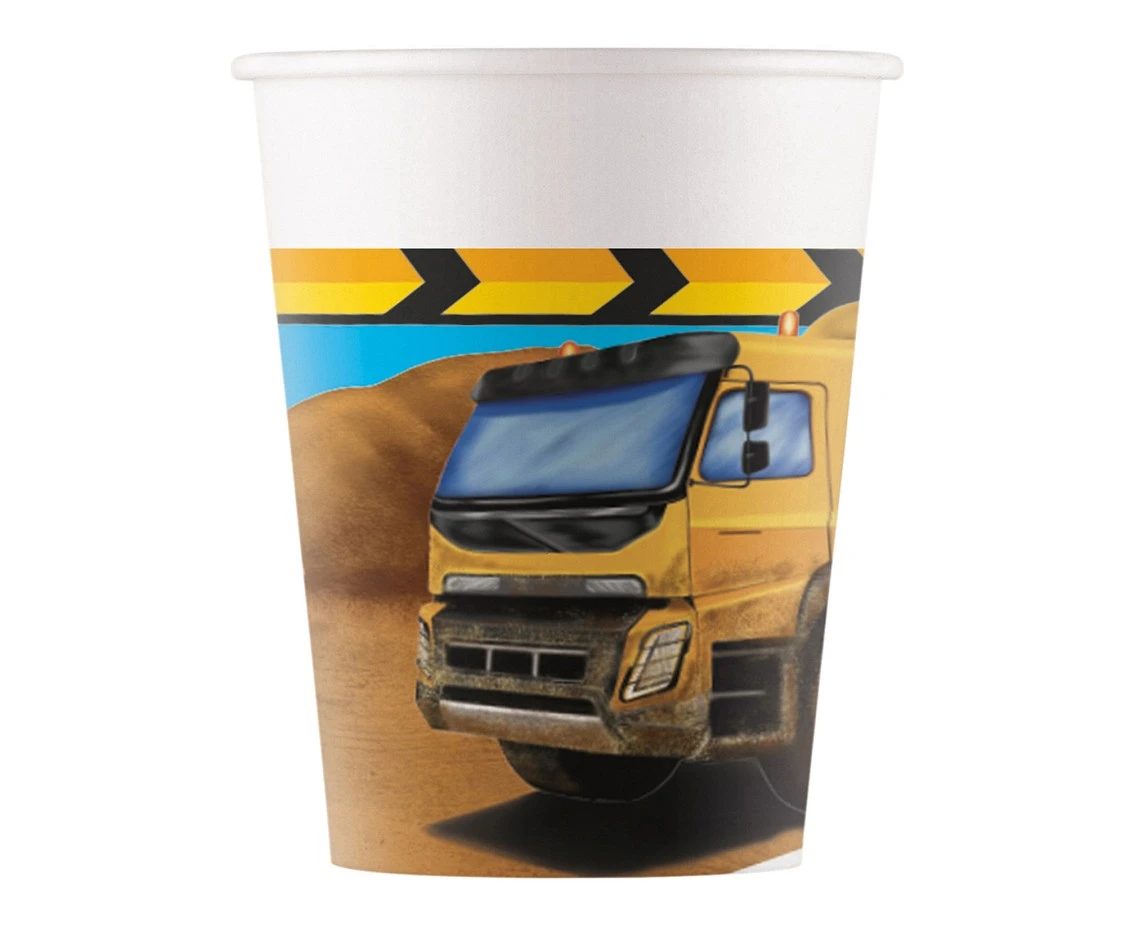 Paper cups (WM) Construction, 200ml, 8 pcs. (SUP label)