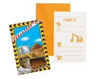 Invitations with envelopes Construction, 6 pcs.