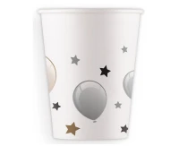 Paper cups (WM) Milestone Happy Birthday, 200ml, 8 pcs. (SUP label)