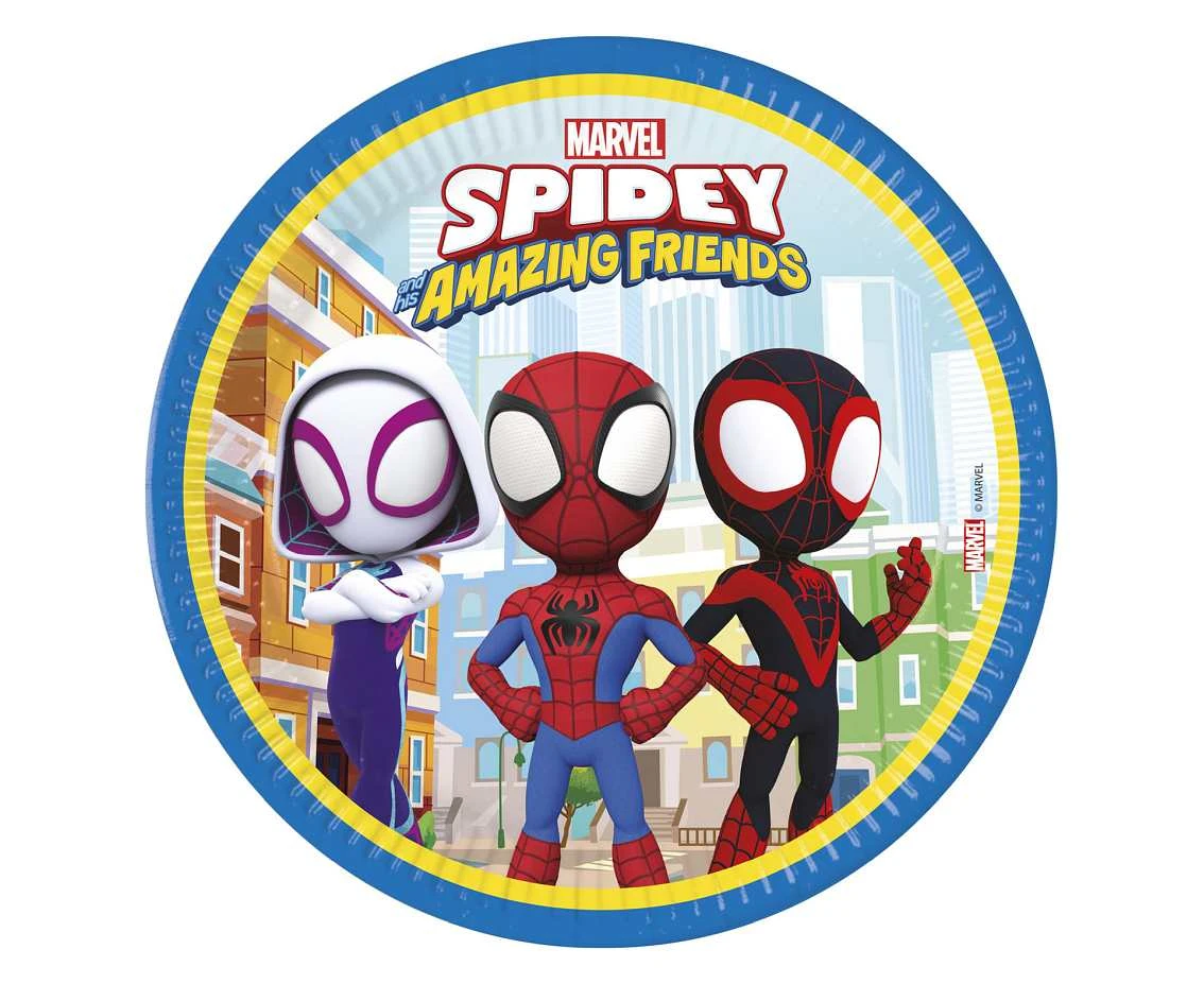 Paper plates Spidey & His Amazing Friends (next generation) 23 cm, 8 pcs. (plastic-free)