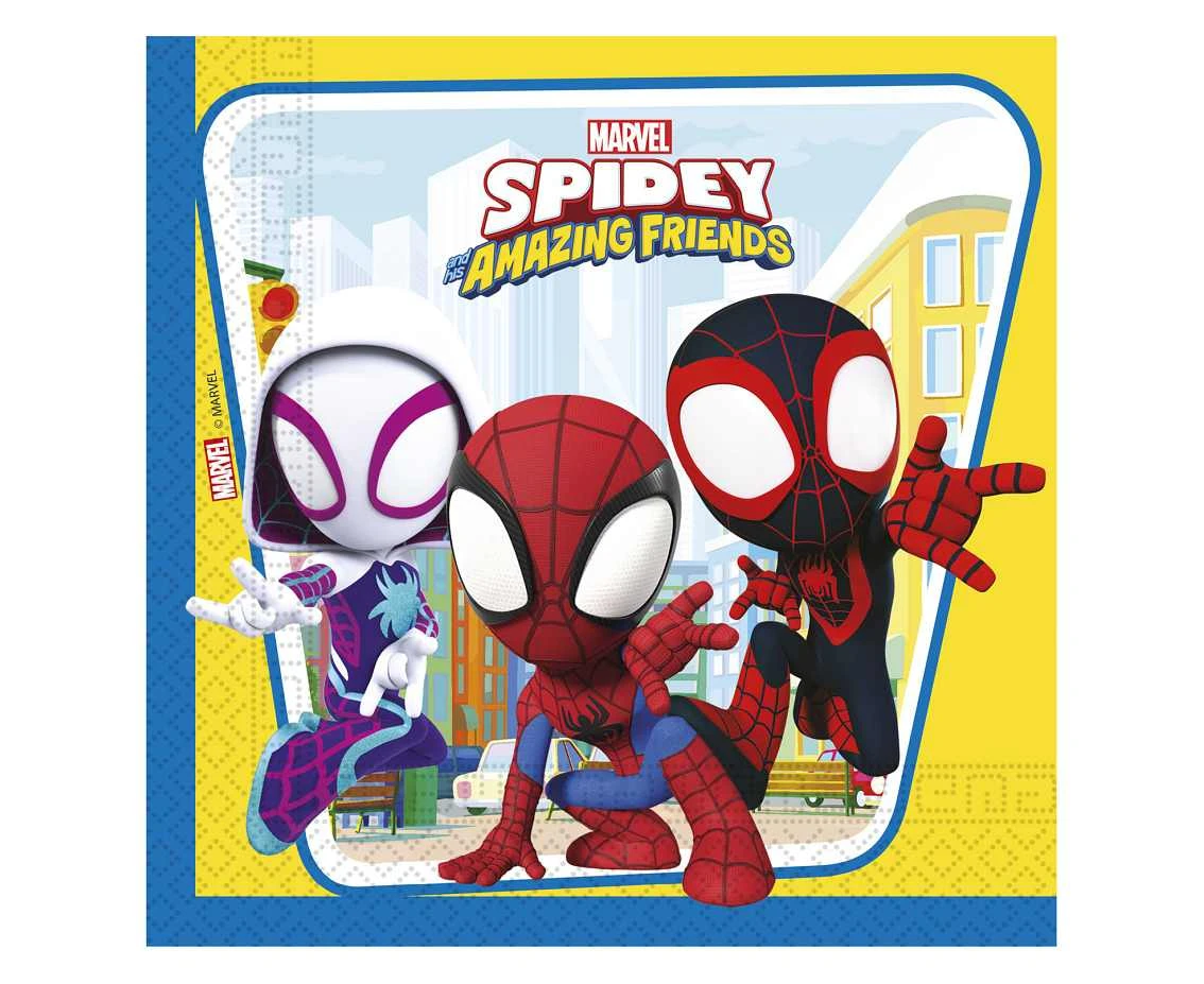 Paper napkins Spidey & His Amazing Friends, 33x33 cm, 20 pcs.