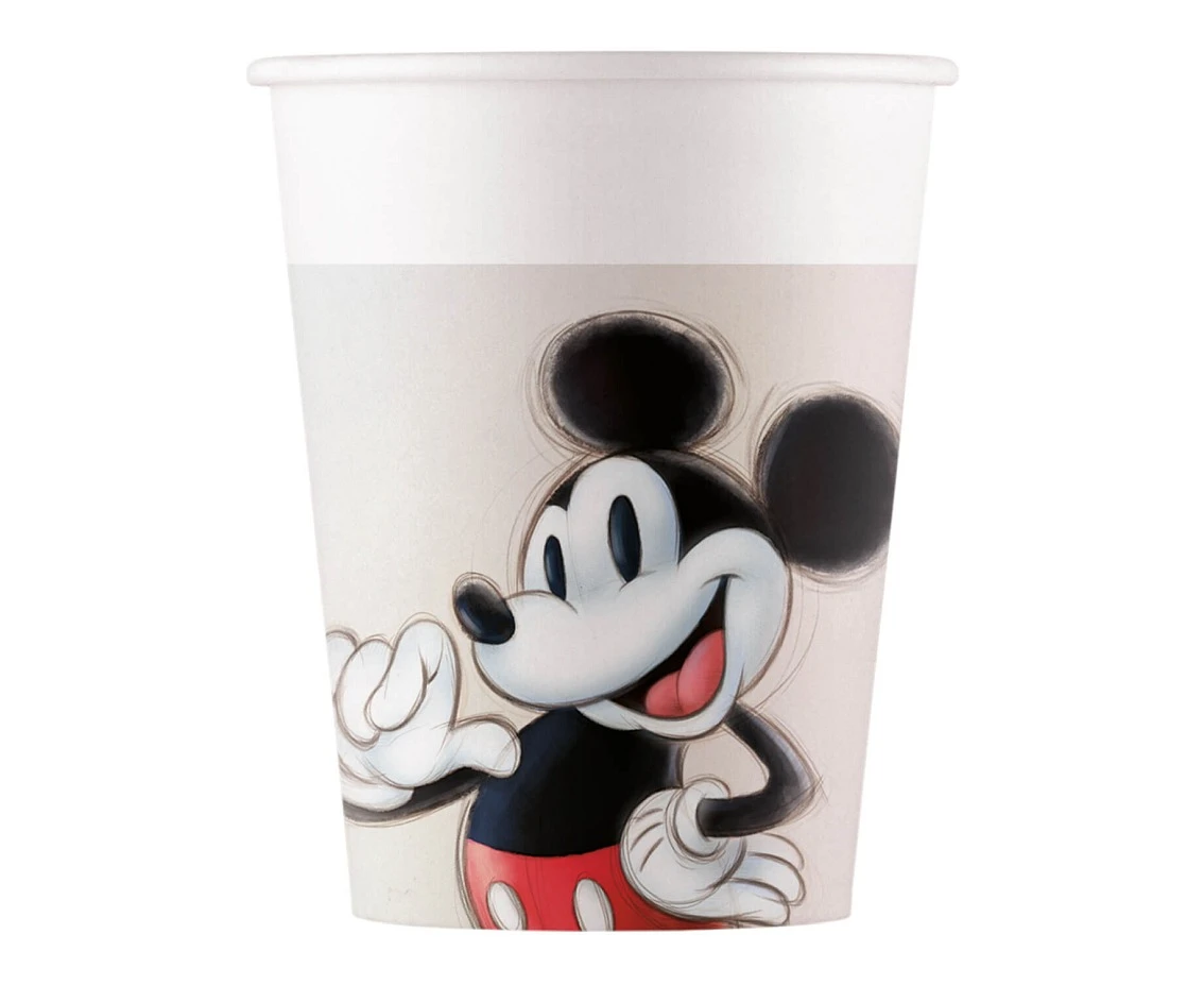Paper cups (WM) Disney 100 - Mickey & Minnie, 200ml, 8 pcs. (SUP label) EOL