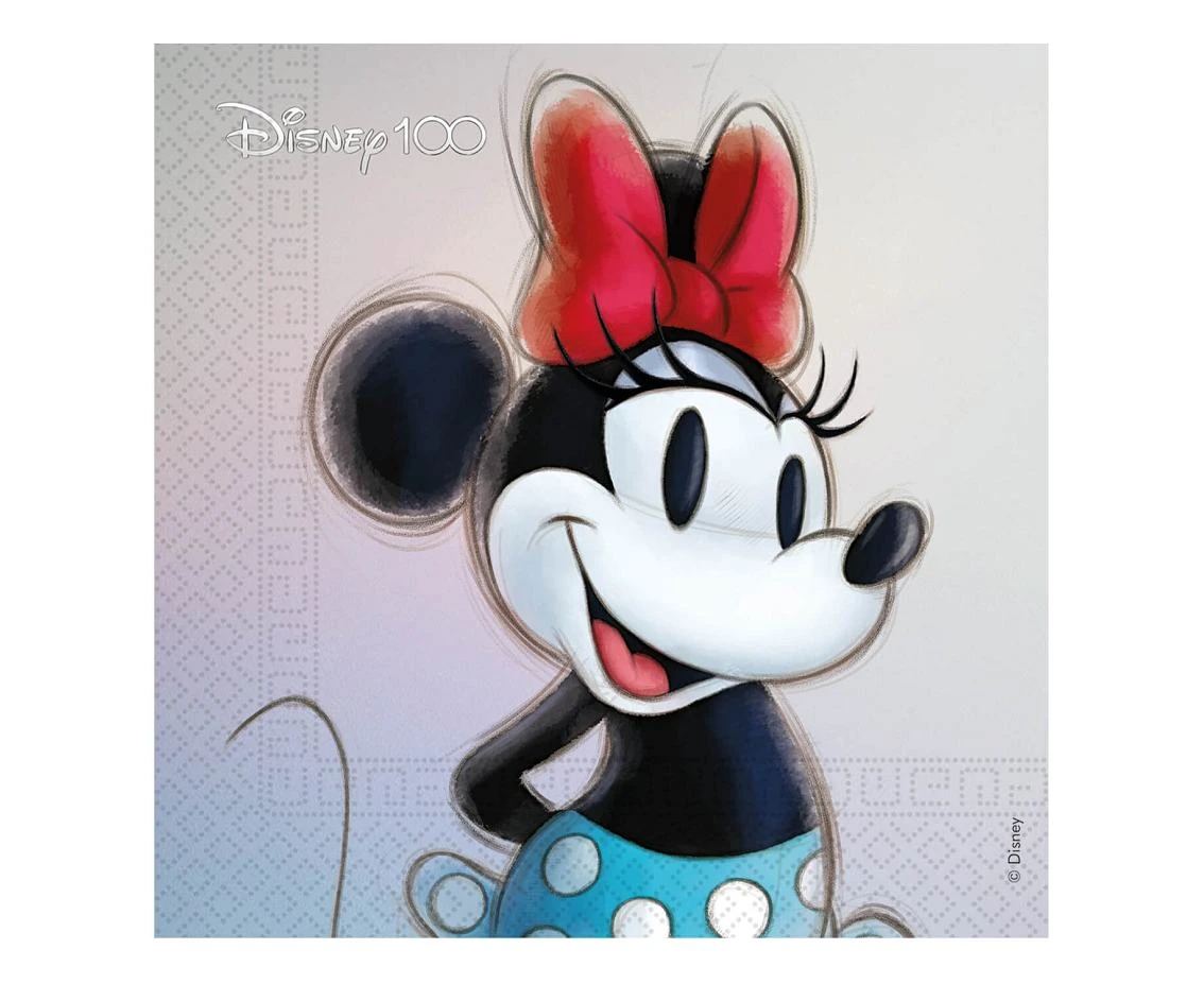 Paper napkins Disney 100 - Minnie, 33x33 cm, 20 pcs. EOL