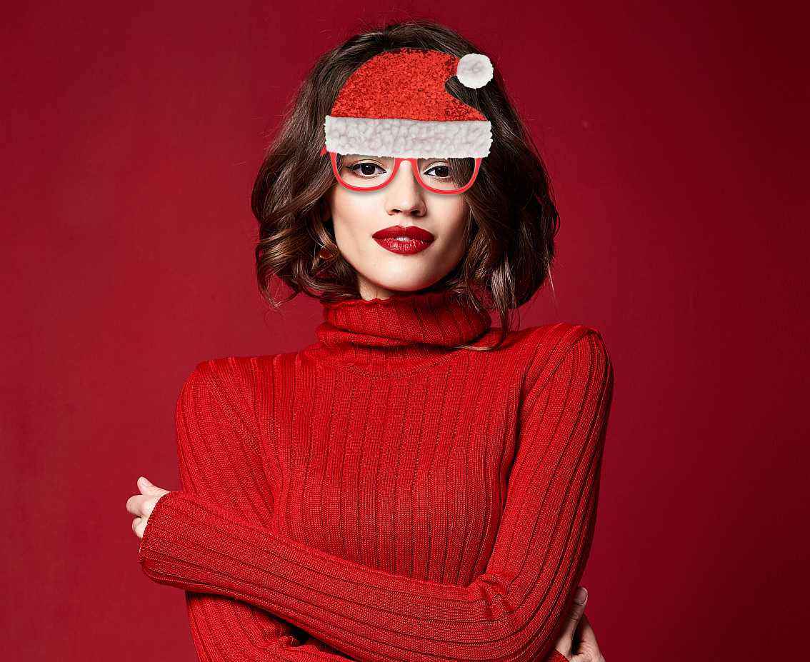 Santa hat glasses