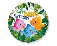 Foil balloon 18" FX - Happy Birthday - Dino,  unpacked (flat) EOL