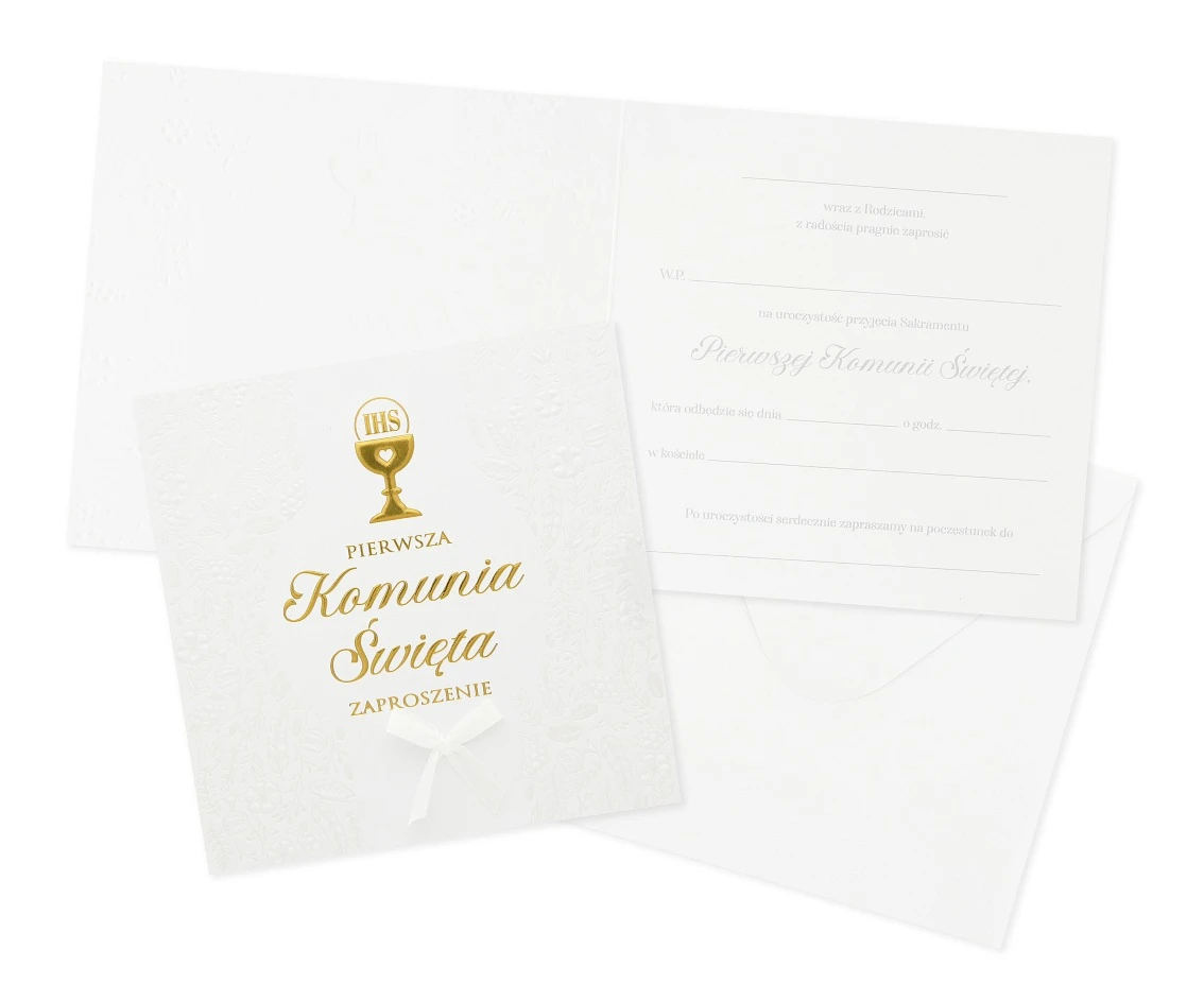 Invitation First Holy Comunion with cup, 5pcs.