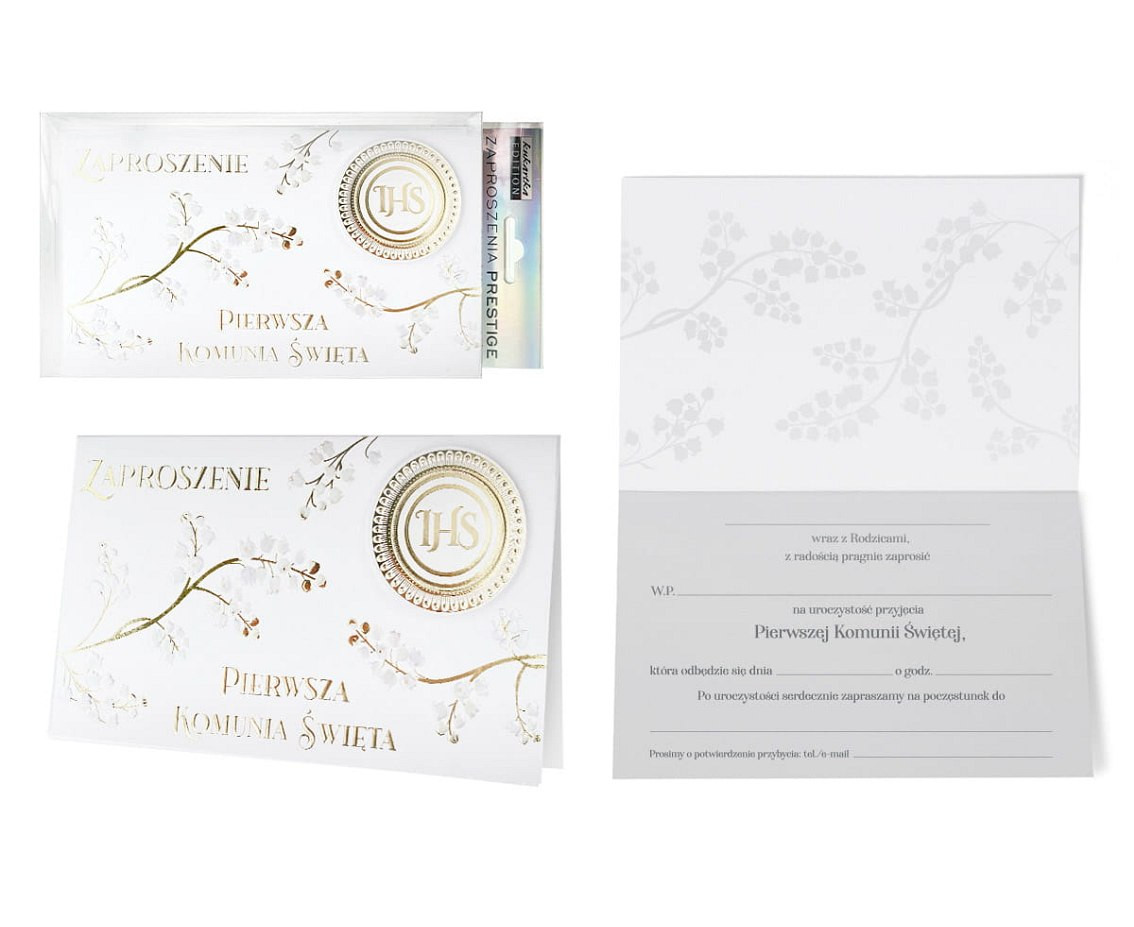 Invitation for First Holy Comunion with twig, 5 pcs.