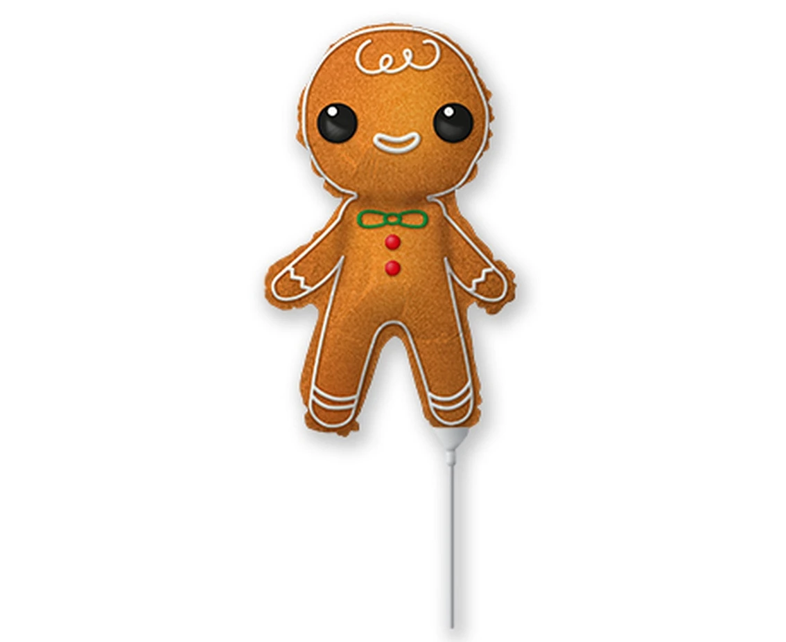 Foil balloon 14" FX - Gingerbread man,  unpacked (flat)