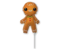 Foil balloon 14" FX - Gingerbread man,  unpacked (flat)