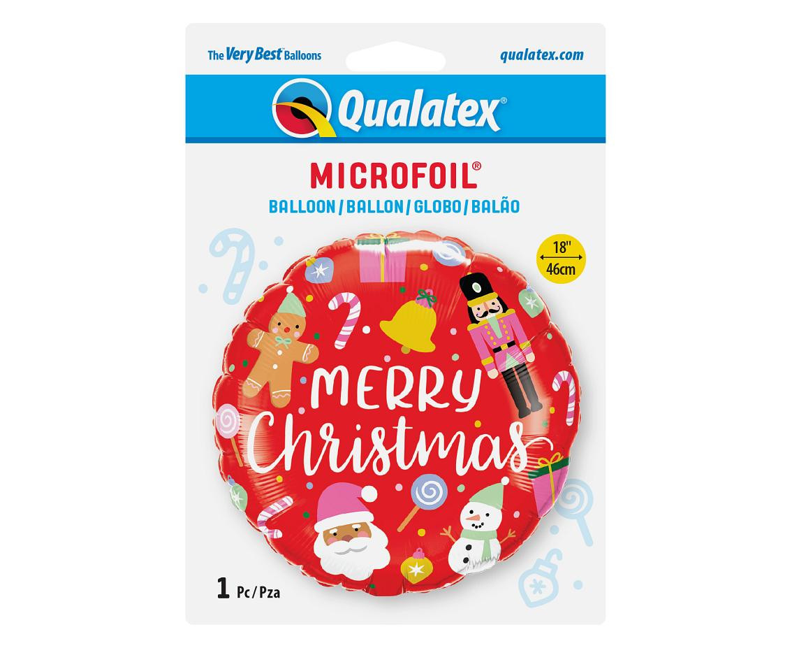 Foil balloon 18" QL RND "Merry Christmas" (Christmas decoration) EOL