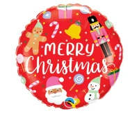 Foil balloon 18" QL RND "Merry Christmas" (Christmas decoration) EOL