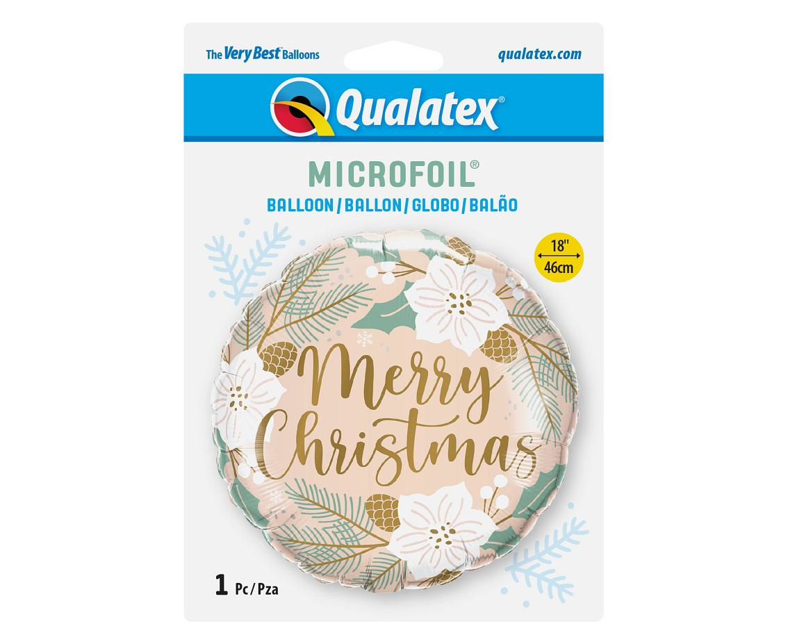 Foil balloon 18" QL RND "Merry Christmas" (christmas decoration) EOL
