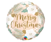 Foil balloon 18" QL RND "Merry Christmas" (christmas decoration) EOL
