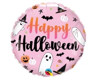 Foil balloon 18" QL RND ""Happy Halloween" (cute ghosts) EOL