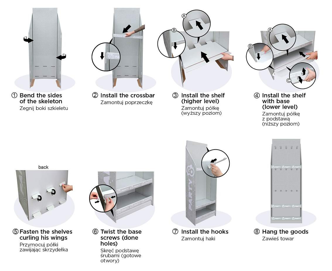 Stand GoParty (shelf with 20 hooks)