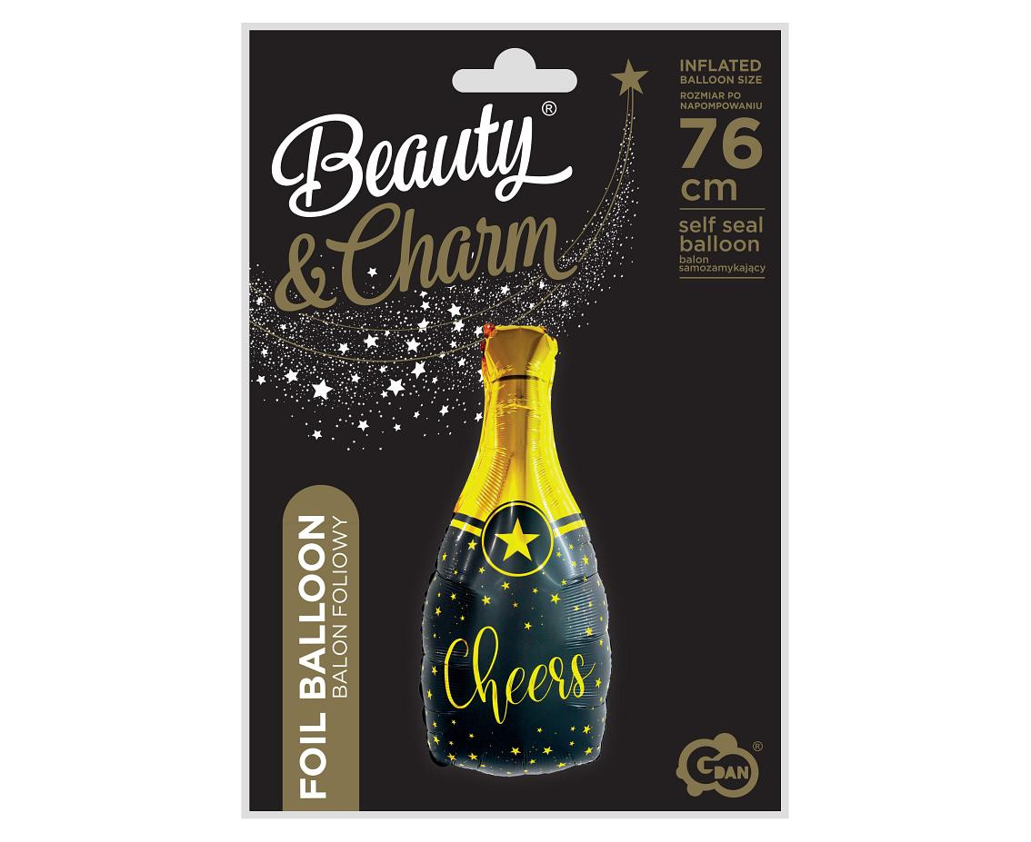 Foil balloon B&C Champagne - Cheers, 35x76 cm