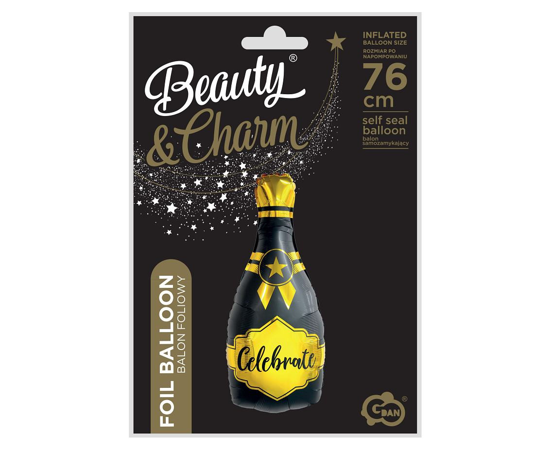Foil balloon B&C Champagne - Celebrate, 35x76 cm