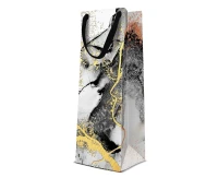 PAW Wine gift bag Marble, 12x10x37 cm