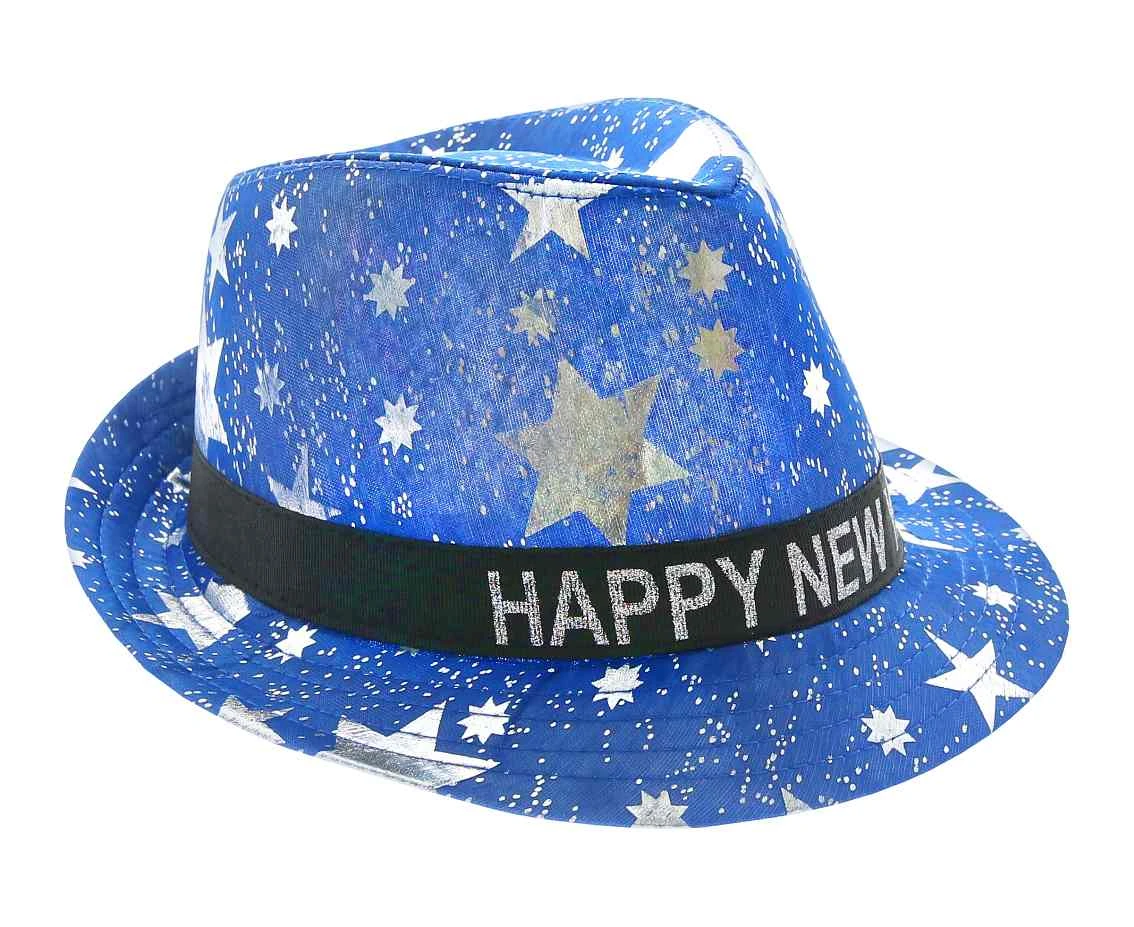 Happy new year hat, blue with stars EOL
