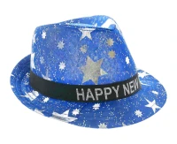 Happy new year hat, blue with stars EOL