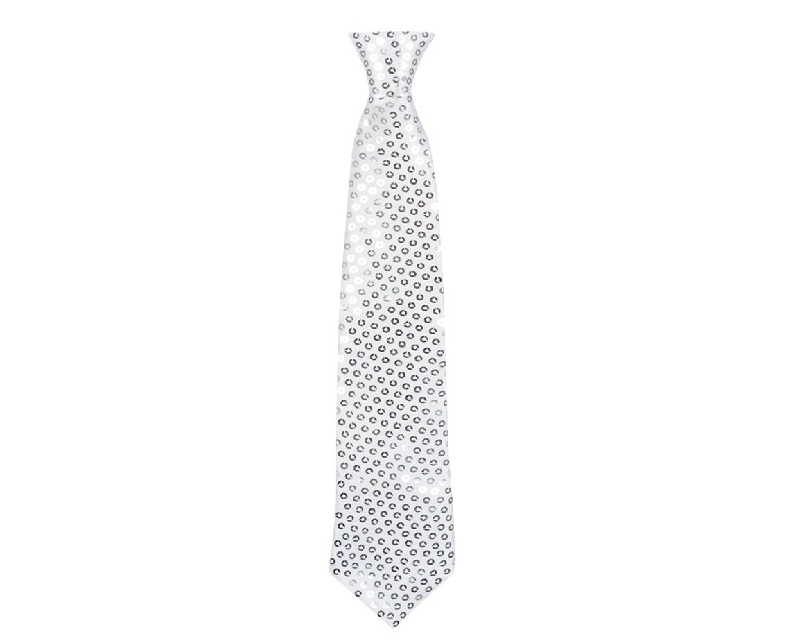 Sequin tie, silver EOL