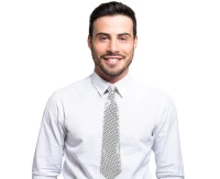 Sequin tie, silver EOL